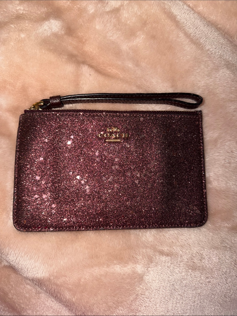Coach Glitter Wristlet Clutch in purple